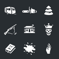 Naklejka premium Vector Set of Horror Icons.