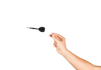 The gesture is darts to the target.Concepts related to business targeting.