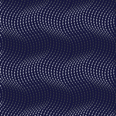 vector pattern, repeating linear texture dotted wave on dark background. pattern is on swatches panel
