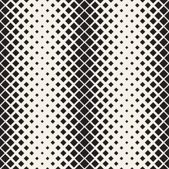 Vector seamless pattern. Repeating geometric tiles. Monochrome halftone grid. Simple shapes lattice