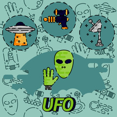 UFO flat concept icon