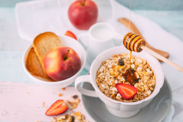 Milk, honey and muesli