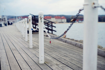 Naklejka premium Fence on the pier