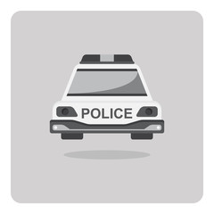 Vector of flat icon, Police car on isolated background