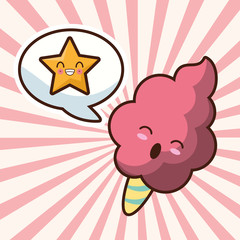 kawaii cotton candy bubble speech image vector illustration eps 10