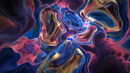 Papier Peint photo Lavable Vague abstraite Colorful abstract fractal illustration