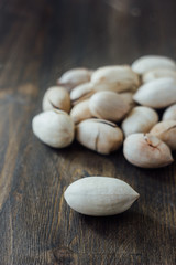 Pecan nuts on table