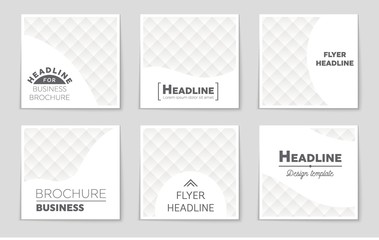 Fototapeta premium Abstract vector layout background set. For art template design, list, front page, mockup brochure theme style, banner, idea, cover, booklet, print, flyer, book, blank, card, ad, sign, sheet,, a4