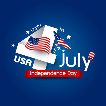 Vector USA 4 july happy independence day design