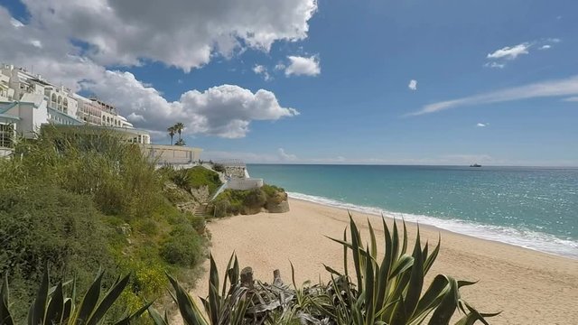 beach of armacao de pera on portugals algarve coast