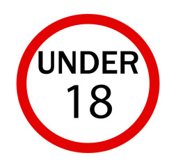 Under 18 sign. Vector ESP 10