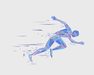 Obraz na płótnie Canvas Abstract running man