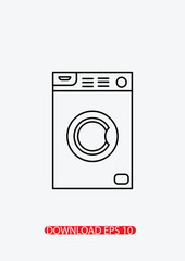 Washing machine icon, Vector