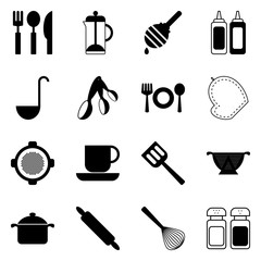 Kitchen and cooking icons. Vector illustrations