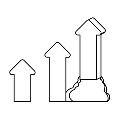 Arrow up increase icon vector illustration graphic design