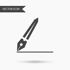 Vector business icon pen. Icon for for annual reports, charts, presentations, workflow layout, banner, number options, step up options, web design. Contemporary flat design