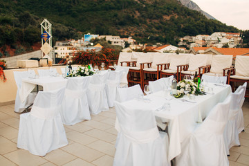 Wedding table in the mountains. Wedding in Montenegro