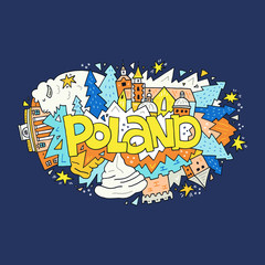 Poland symbols vector illustration