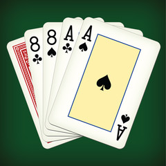 Deadman Hand - playing cards vector illustration