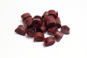 Apple pastille on white background