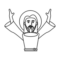 jesus christ catholic pray outline vector illustration eps 10