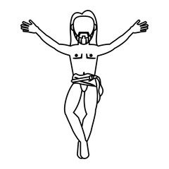 jesus christ catholic faceless outline vector illustration eps 10