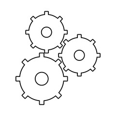 gears collaboration work outline vector illustration eps 10