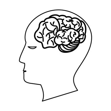 human head brain creativity outline vector illustration eps 10