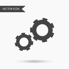 Vector business icon two gears. Icon for for annual reports, charts, presentations, workflow layout, banner, number options, step up options, web design. Contemporary flat design