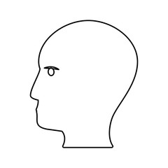human head profile outline vector illustration eps 10