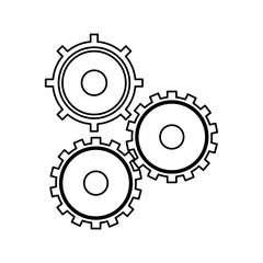 gears cogs teamwork outline vector illustration eps 10