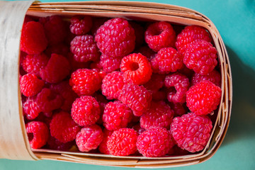 Raspberry in basket