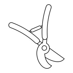 scissors gardening pruner thin line vector illustration eps