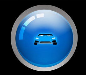 Car icon isolated on a black background.