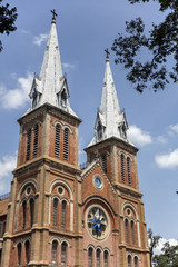 Fototapeta na wymiar Notre Dame Cathedral Basilica of Saigon in Ho Chi Minh, Vietnam