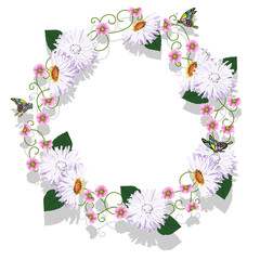 Frame from flowers greeting card