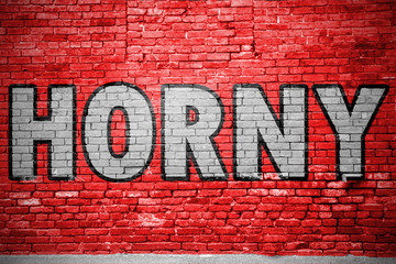 Horny Ziegelsteinmauer Graffiti