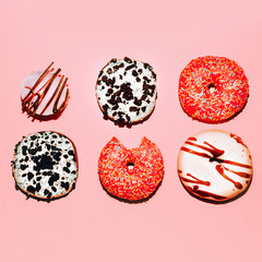 Mix donuts. Assorted. Fashion Fast Food minimal art Surreal Creative