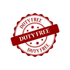 Duty free red stamp illustration