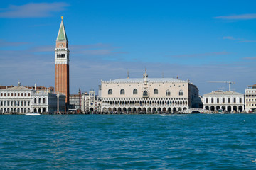 Fototapeta na wymiar Venice lagoon with cityscape, Italy