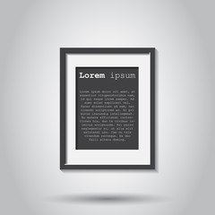 Realistic photo frame isolated on gray background. Pictures frame vector illustration.