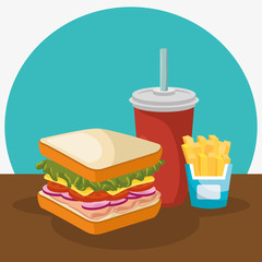 delicious fast food menu vector illustration design