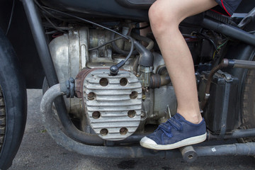 Fototapeta premium leg motorcycle