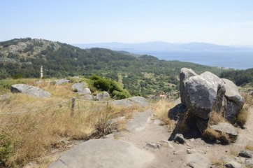 Overlook of the Atlantic ocean in Galicia, Spain