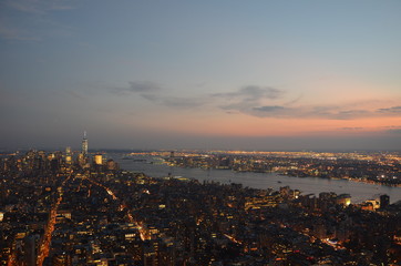 Obraz premium Sunset over New York City.