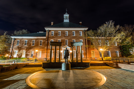 Thurgood Marshal Building In Annapolis Maryland At Night