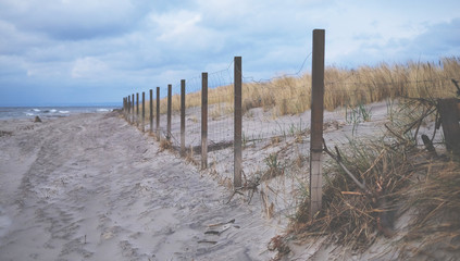 Fencing on the beach