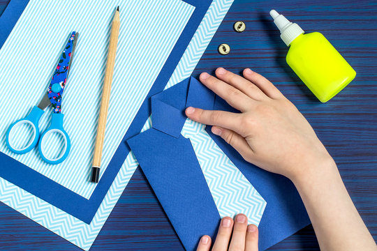 Creation greeting card for the Father's Day by the child. Step 8