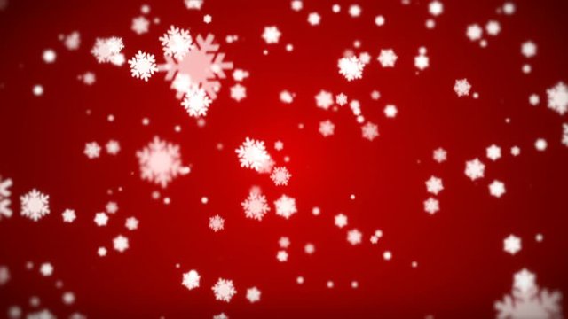 Schneeflocken zu Weihnachten - Animierter Schnee mit rotem Hintergrund