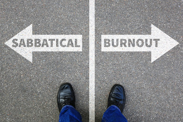 Sabbatical Burnout Stress, Erholung auf Arbeit Gesundheit Business Konzept Problem